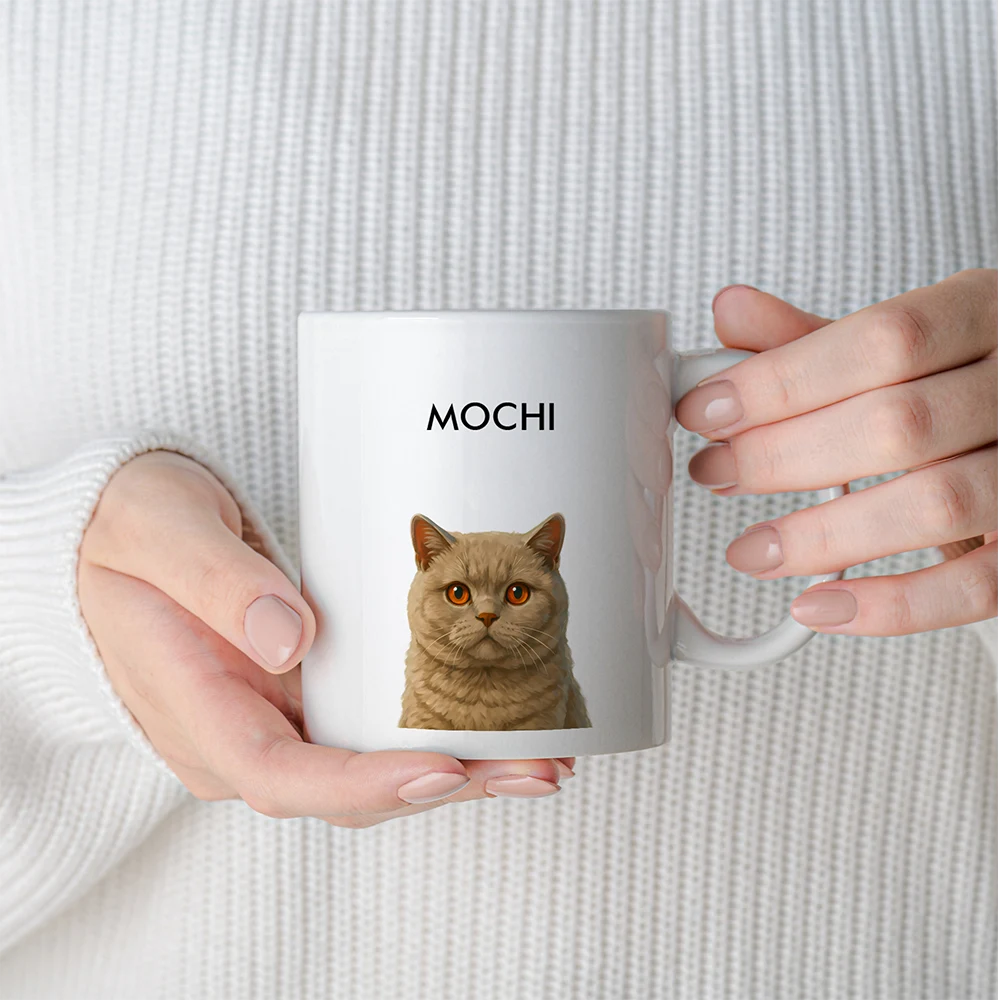 Custom Pet Portrait Mug - Signature
