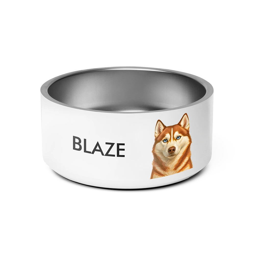 Custom Pet Portrait Bowl - Signature