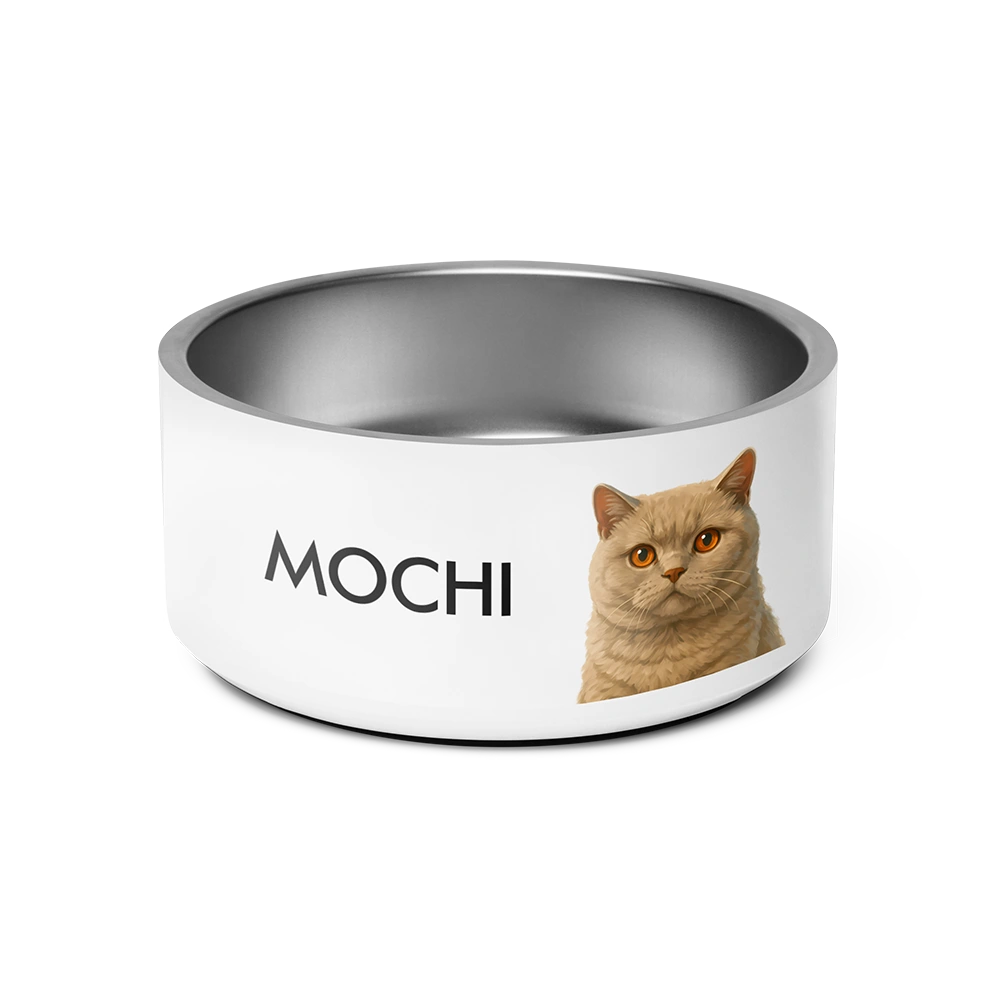 Custom Pet Portrait Bowl - Signature