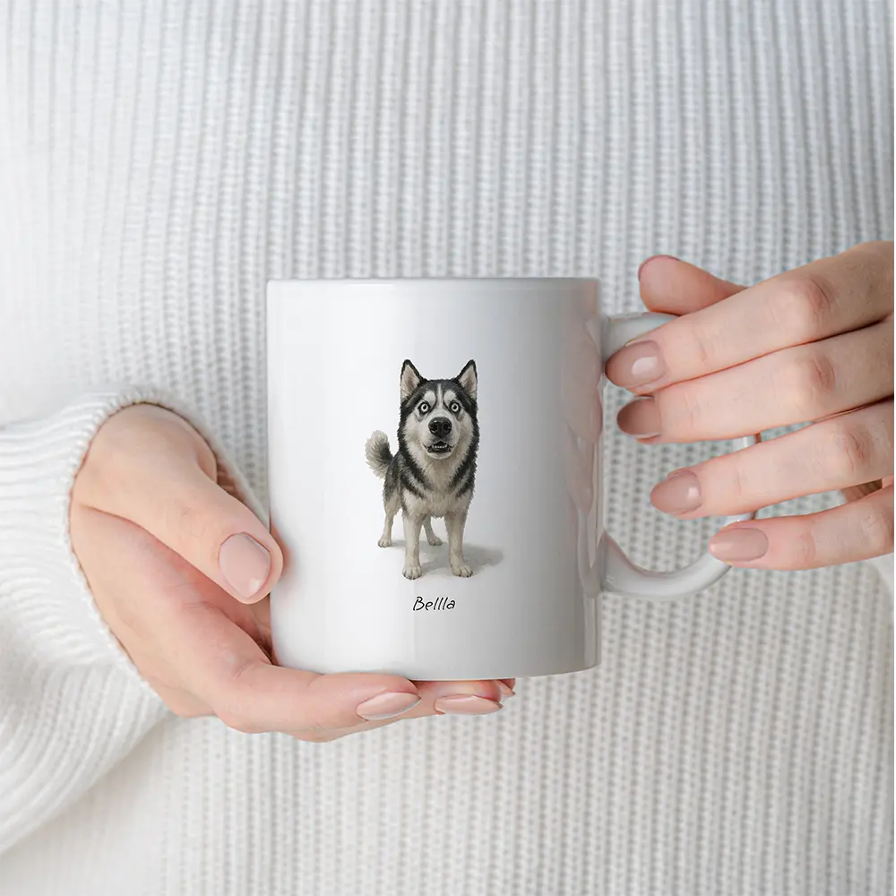 Custom Pet Portrait Mug - Watercolor