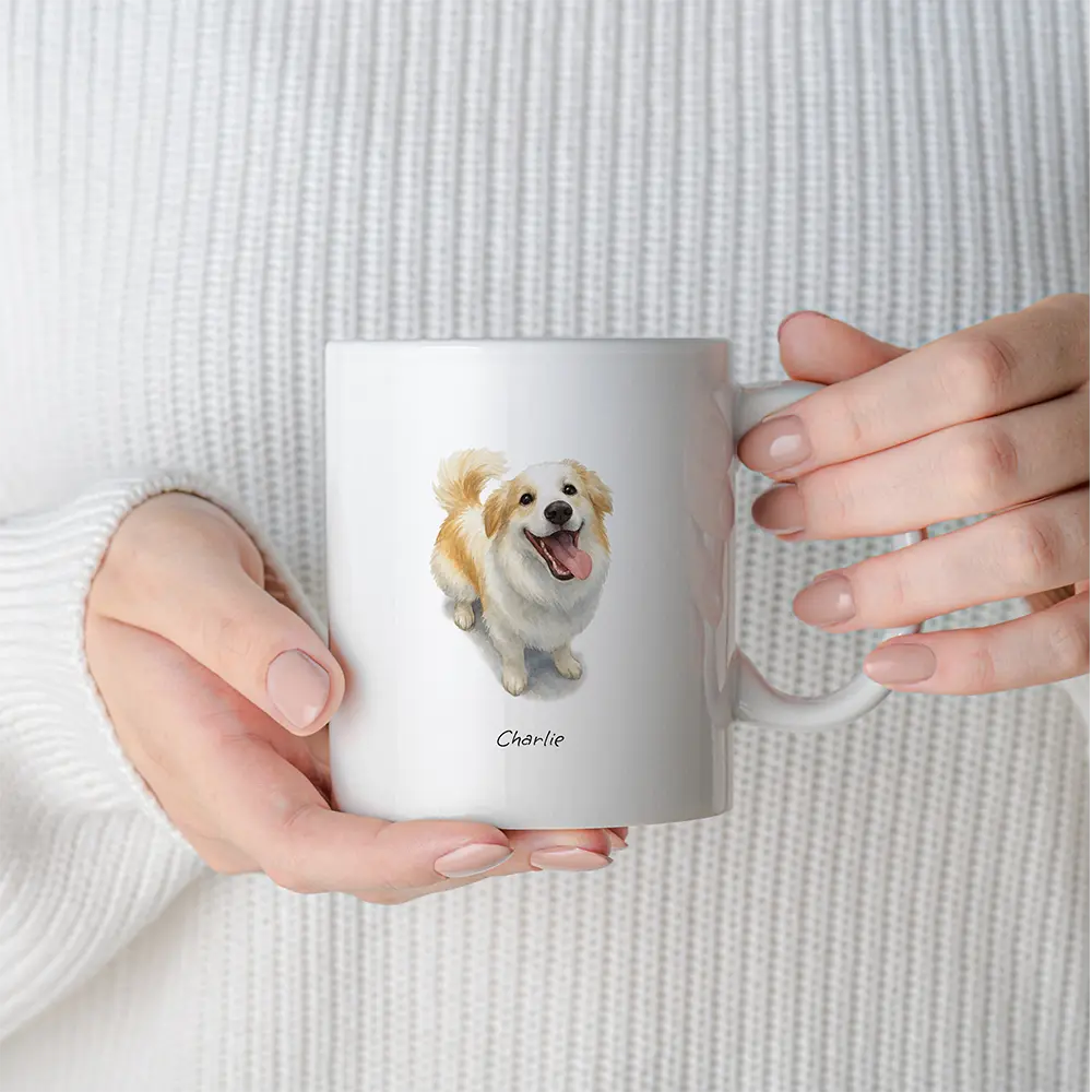 Custom Pet Portrait Mug - Watercolor