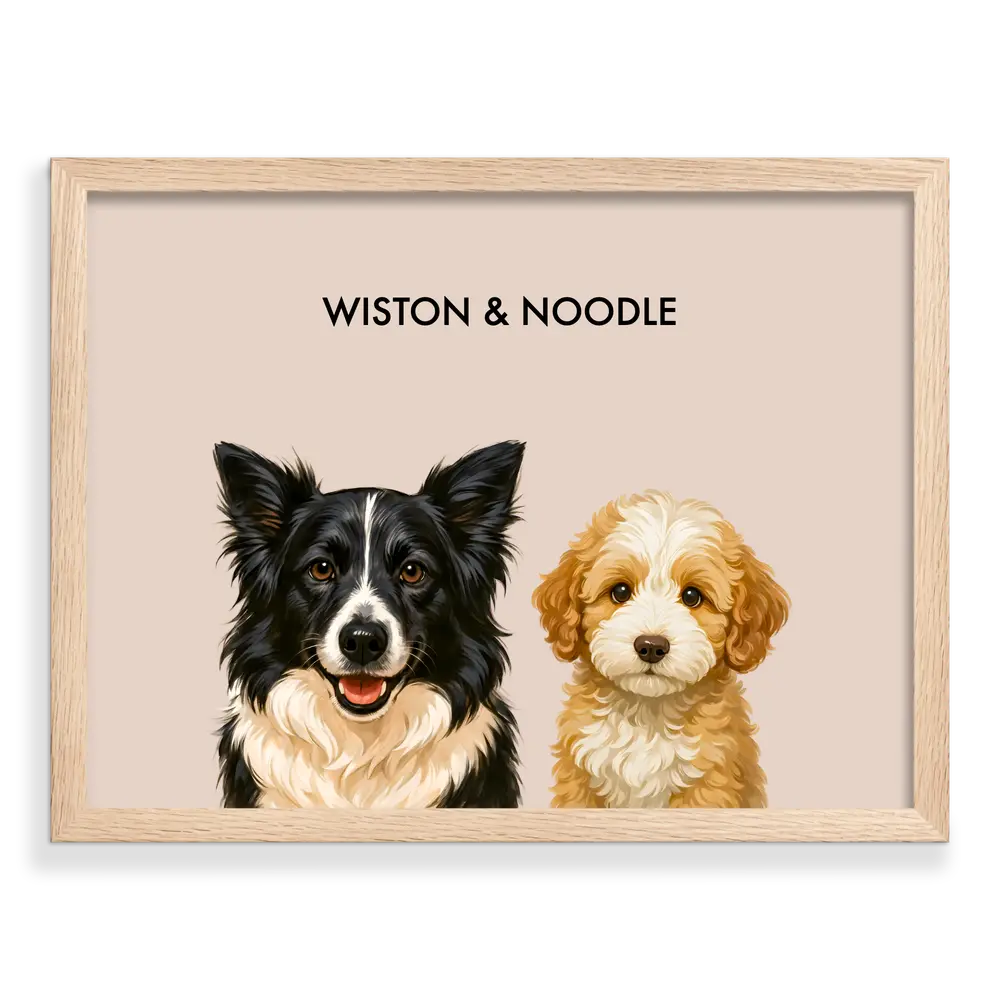 Custom Two Pet Portrait - Signature