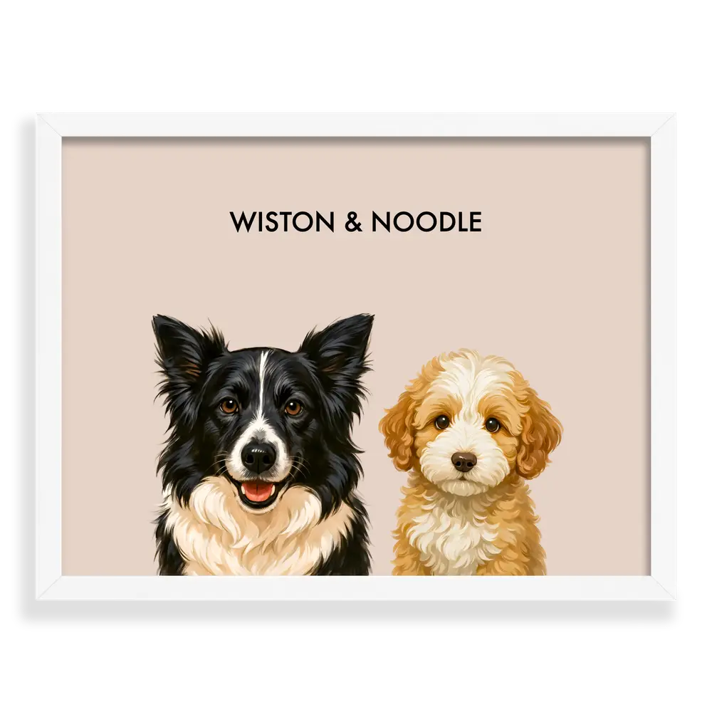 Custom Two Pet Portrait - Signature