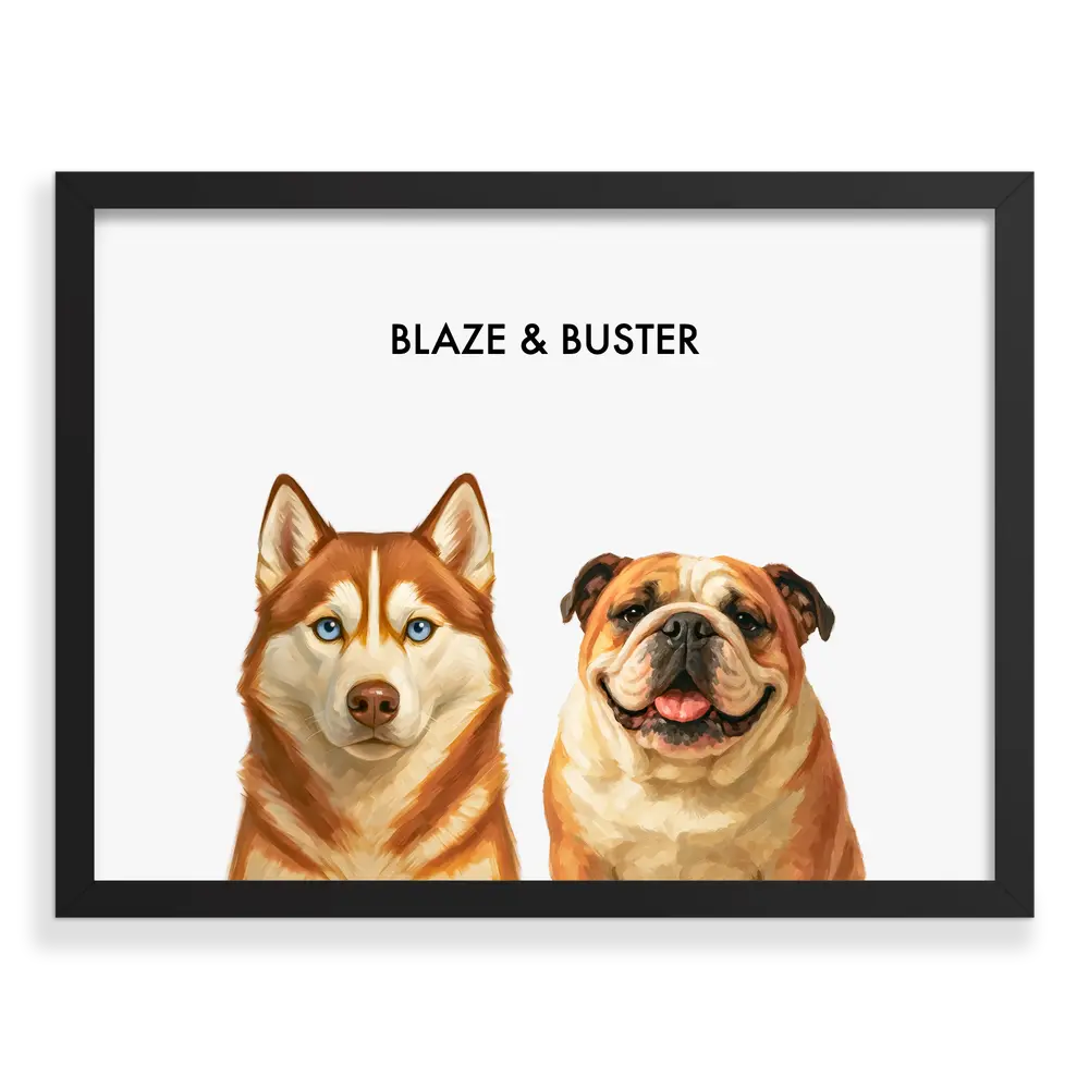 Custom Two Pet Portrait - Signature