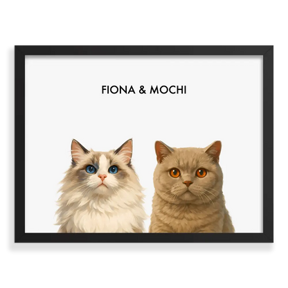 Custom Two Pet Portrait - Signature