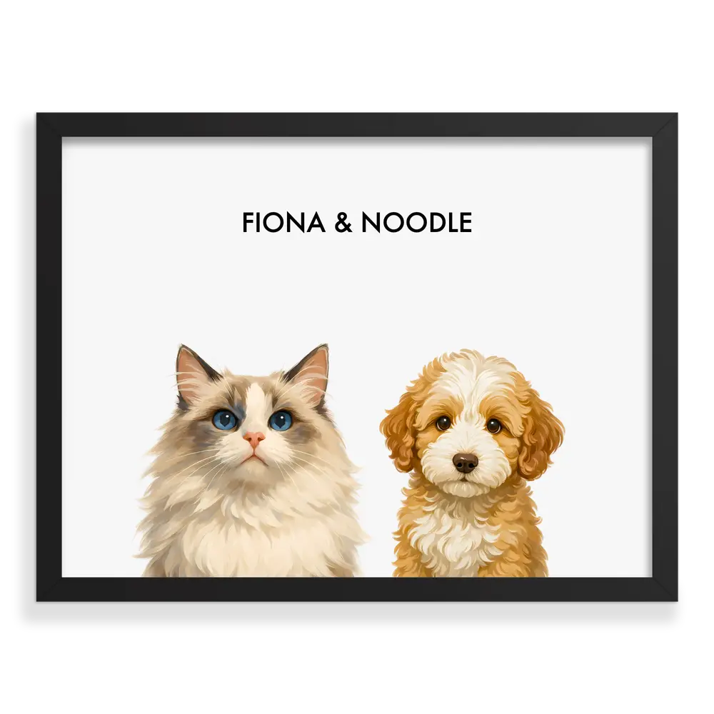 Custom Two Pet Portrait - Signature