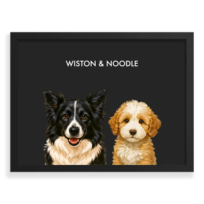 Custom Two Pet Portrait - Signature