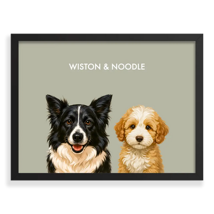 Custom Two Pet Portrait - Signature