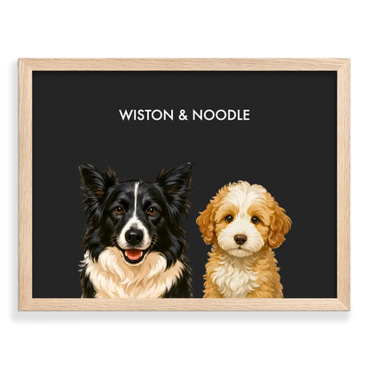 Custom Two Pet Portrait - Signature