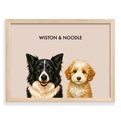 Custom Two Pet Portrait - Signature