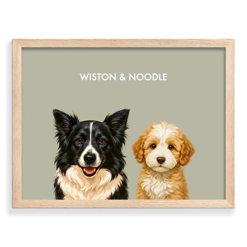 Custom Two Pet Portrait - Signature