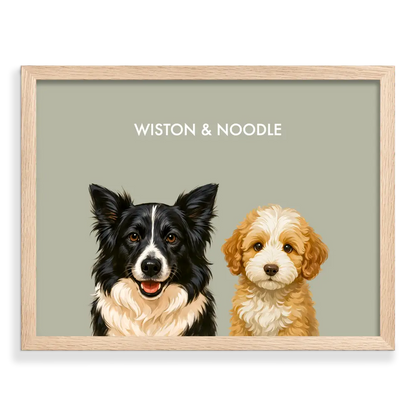 Custom Two Pet Portrait - Signature