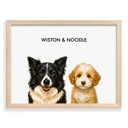 Custom Two Pet Portrait - Signature