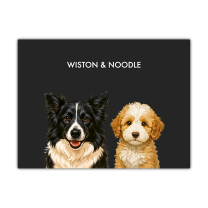 Custom Two Pet Portrait - Signature