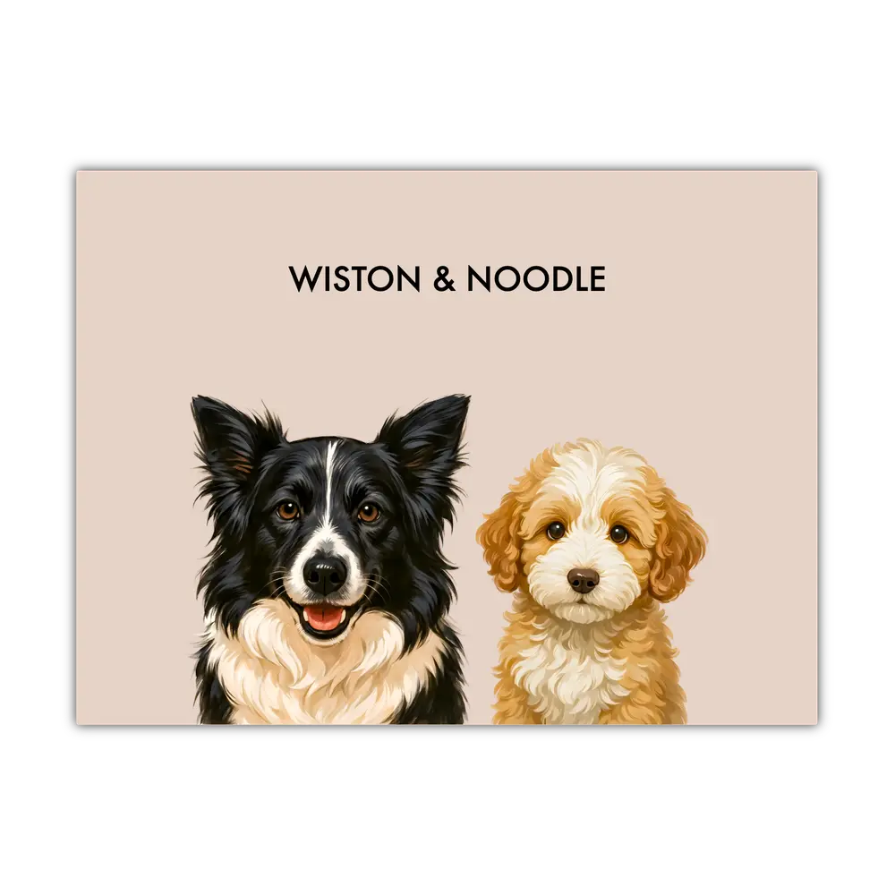 Custom Two Pet Portrait - Signature