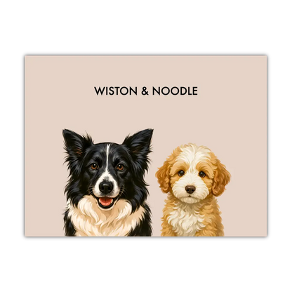 Custom Two Pet Portrait - Signature