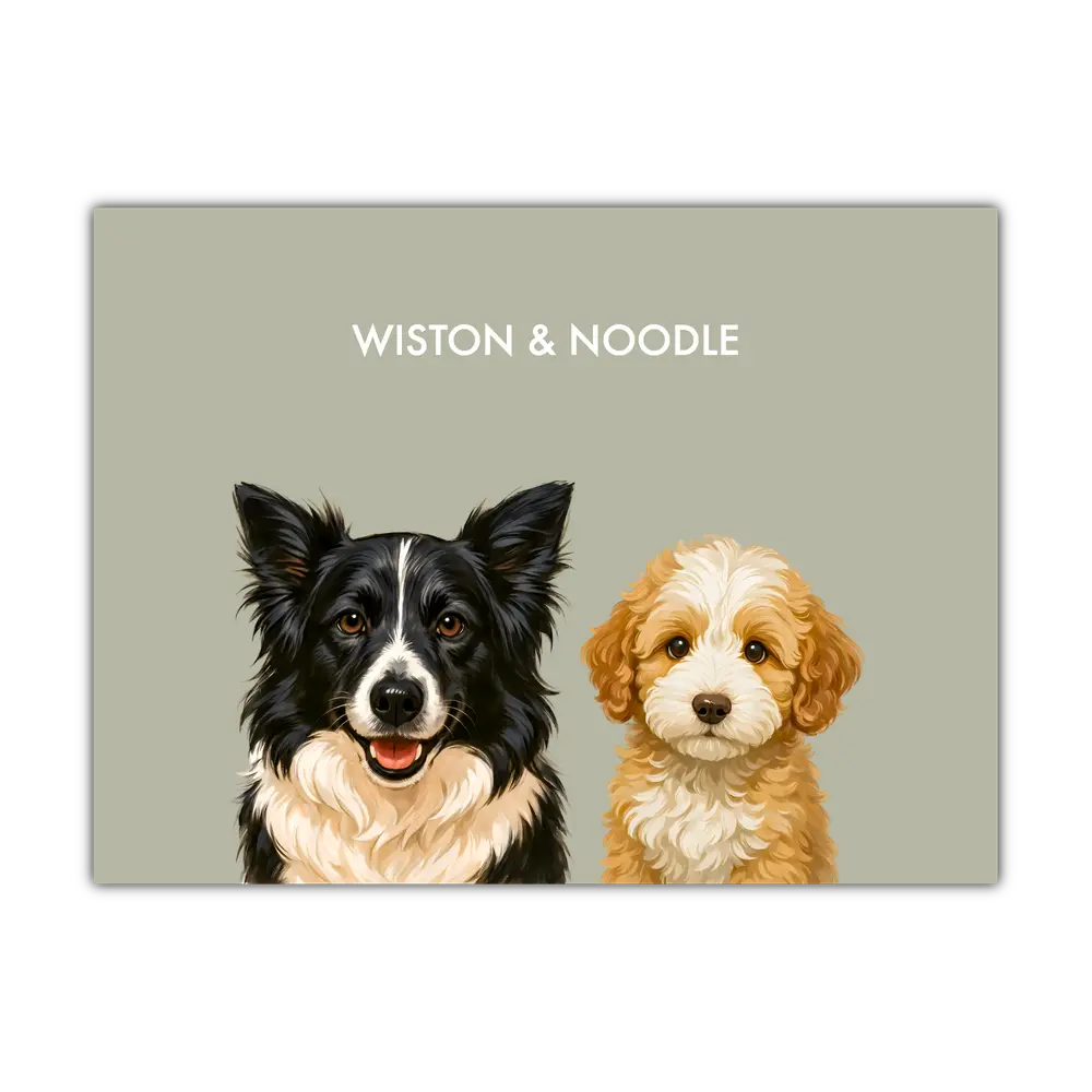 Custom Two Pet Portrait - Signature