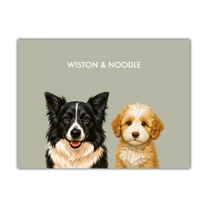 Custom Two Pet Portrait - Signature