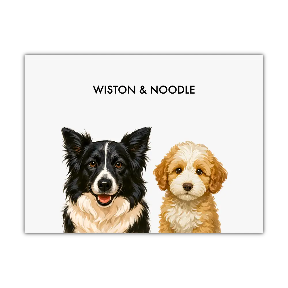 Custom Two Pet Portrait - Signature
