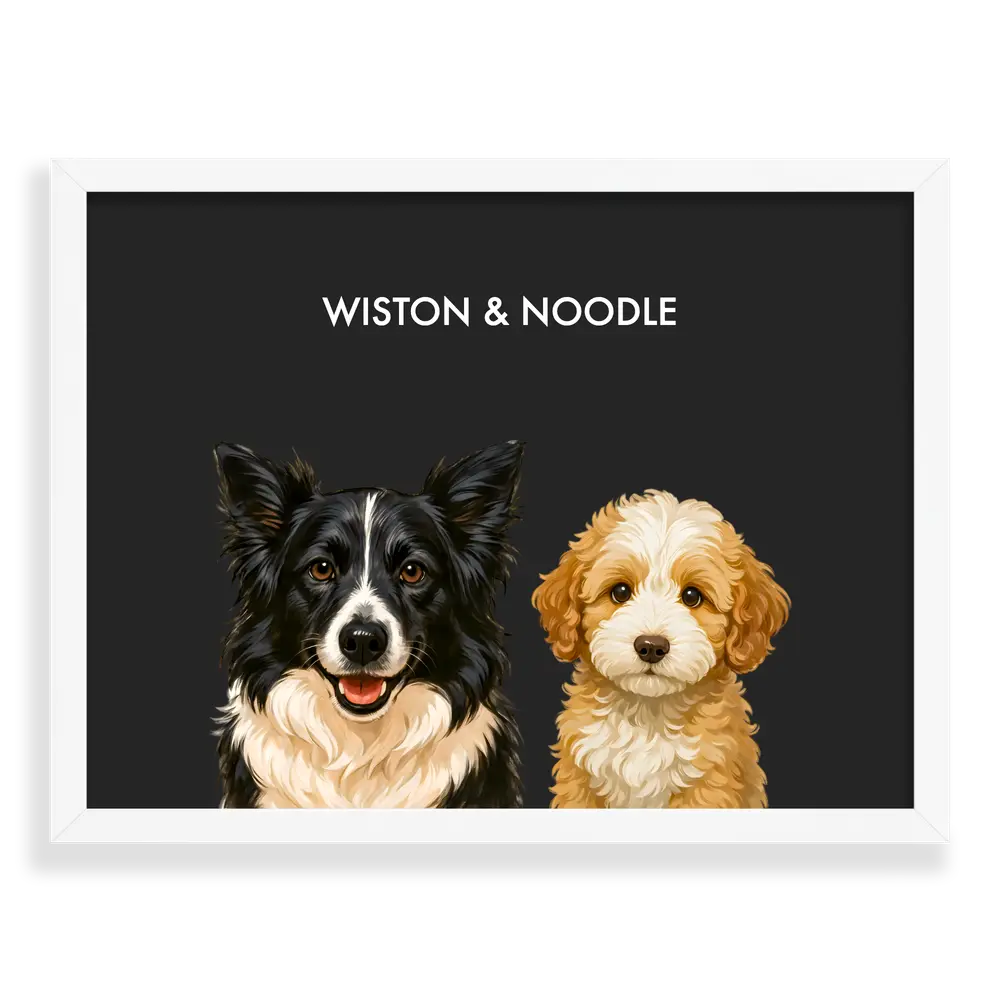 Custom Two Pet Portrait - Signature