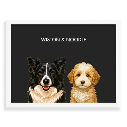 Custom Two Pet Portrait - Signature