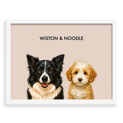 Custom Two Pet Portrait - Signature