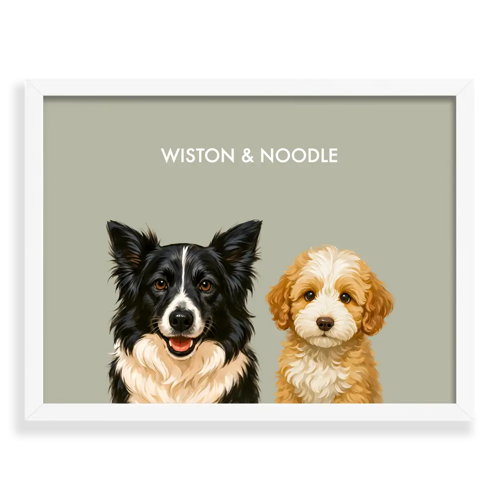 Custom Two Pet Portrait - Signature
