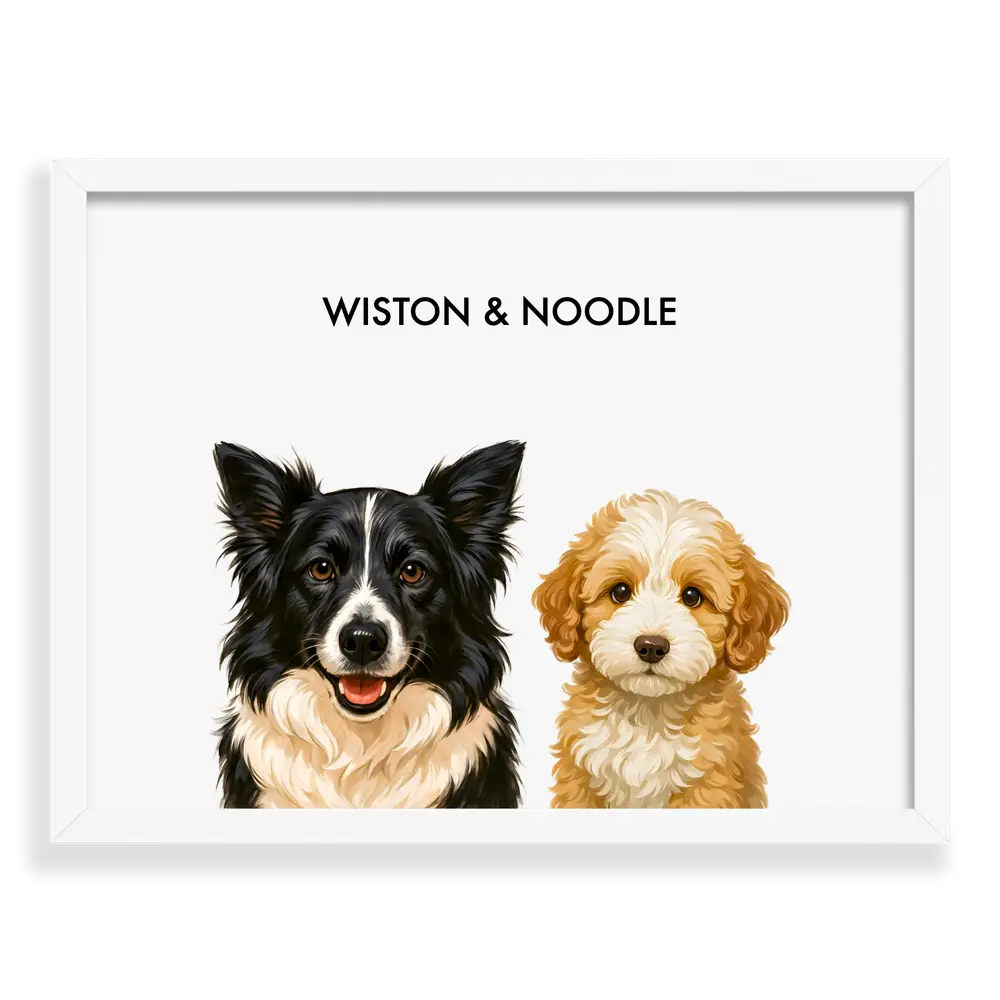 Custom Two Pet Portrait - Signature